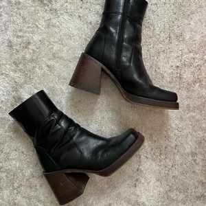 Platform Boots with Brown Sole